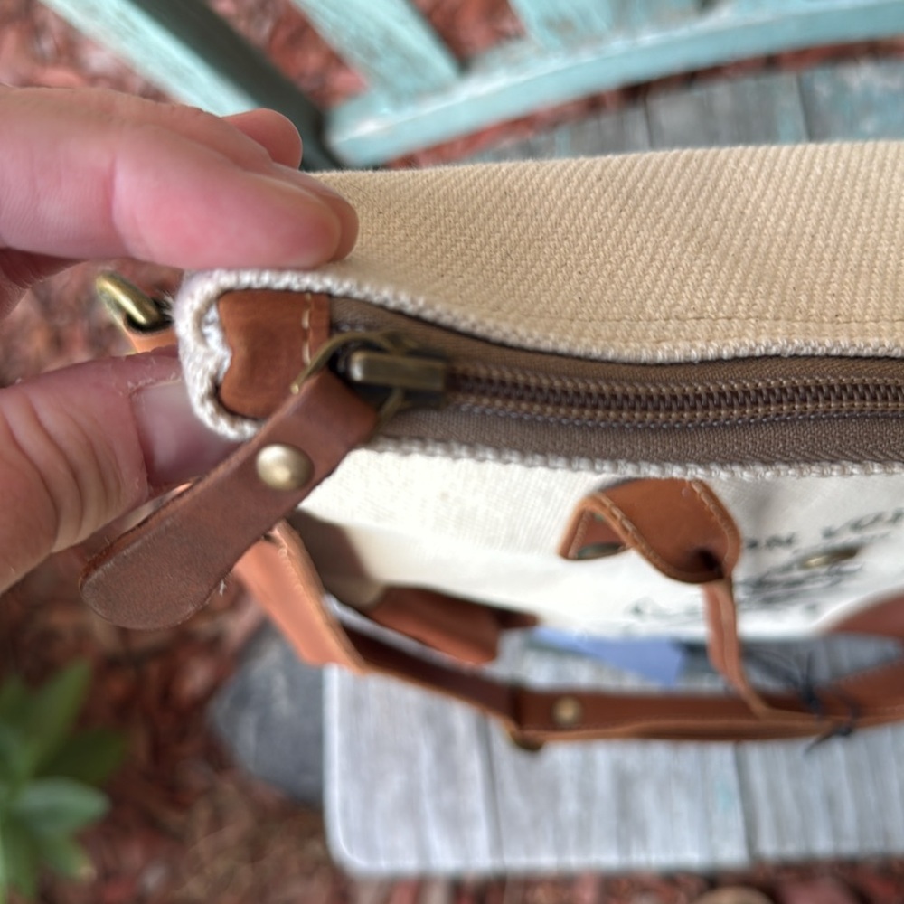 Myra Bag High Seas Upcycled Cream and Brown Anchor Shoulder Bag/Tote - Picture 11 of 13